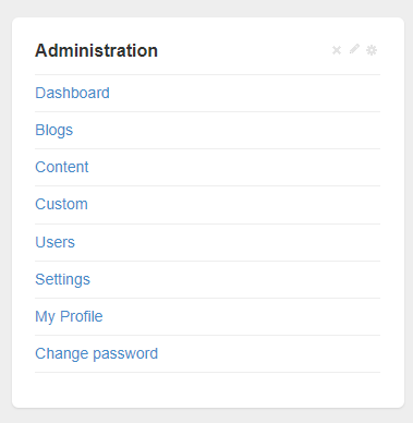 Administration Widget in BlogEngine.NET