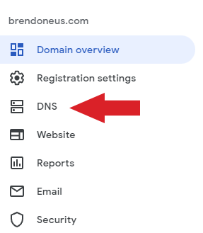 Google Domains Sidebar Navigation