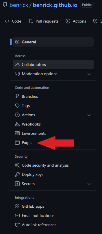 GitHub Settings Side Nav