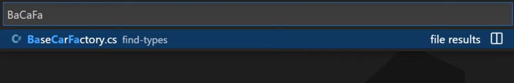 File Search Results in VS Code with Starting Word Letters
