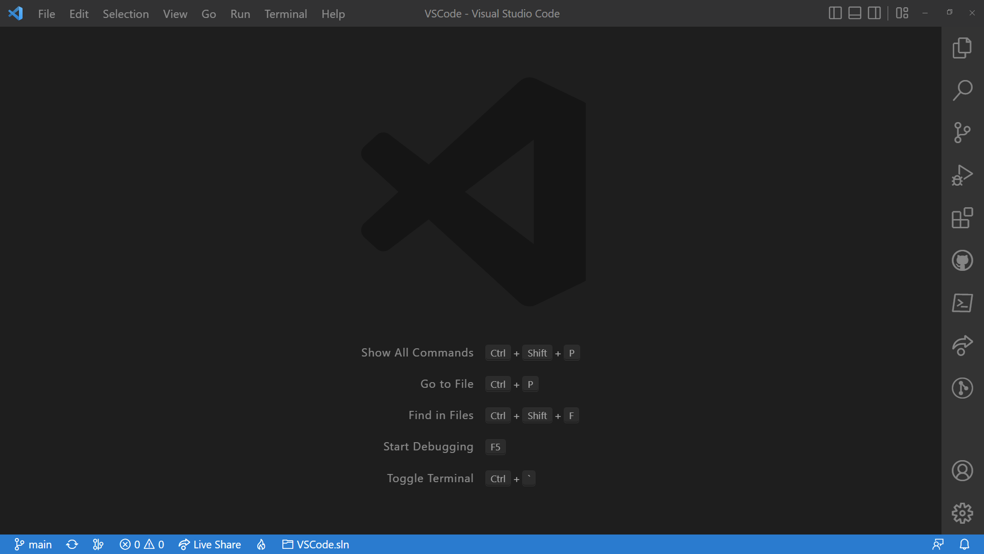 VS Code with Sidebar on the Right