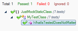 JustMock Static Test Passing